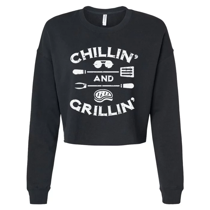 Grill Master's BBQ Party Chillin' and Grillin' at the Barbecue Pit Cropped Pullover Crew