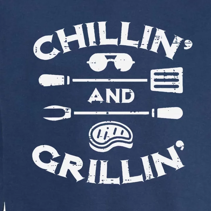 Grill Master's BBQ Party Chillin' and Grillin' at the Barbecue Pit Garment-Dyed Sweatshirt