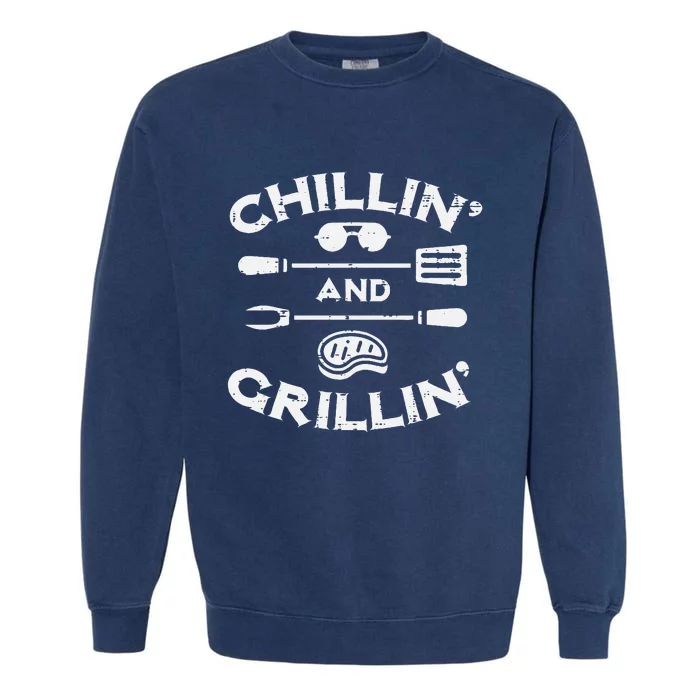 Grill Master's BBQ Party Chillin' and Grillin' at the Barbecue Pit Garment-Dyed Sweatshirt