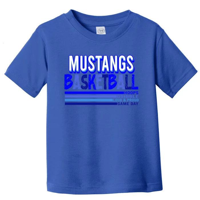 Go Mustangs Basketball Mustang School Spirit Basketball Mom Gift Toddler T-Shirt