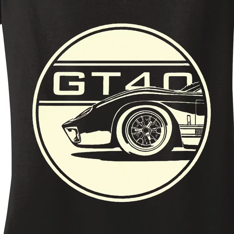 Gt40 Mk1 By Drs Customs Women's V-Neck T-Shirt