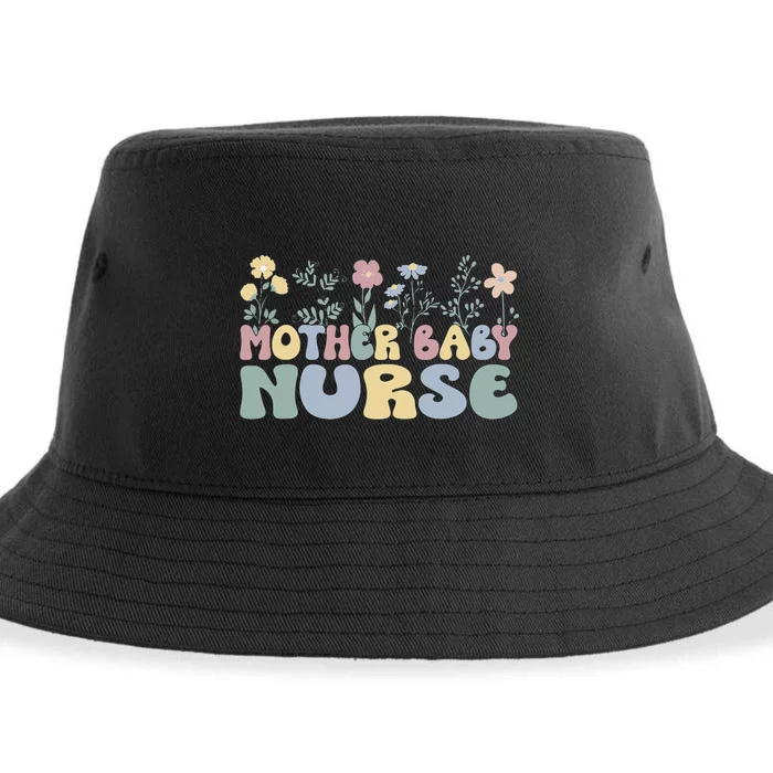 Groovy Mother Baby Nurse Flowers Postpartum Nurse Sustainable Bucket Hat