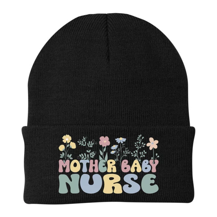 Groovy Mother Baby Nurse Flowers Postpartum Nurse Knit Cap Winter Beanie