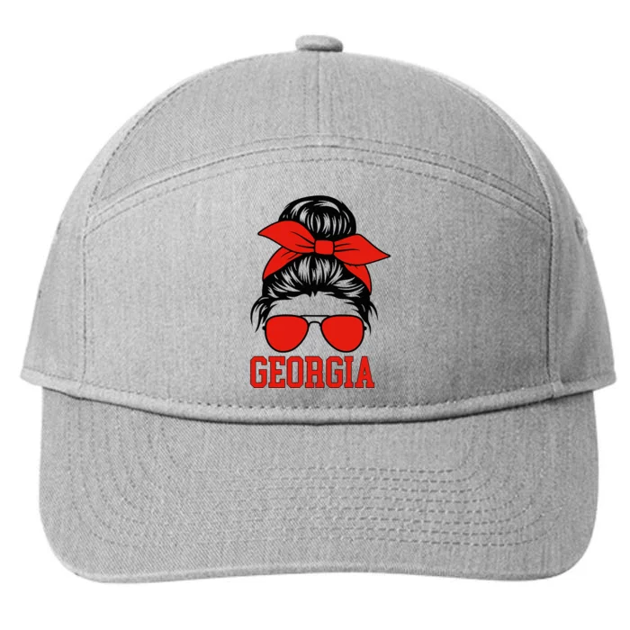 Georgia Messy Bun Varsity 7-Panel Snapback Hat