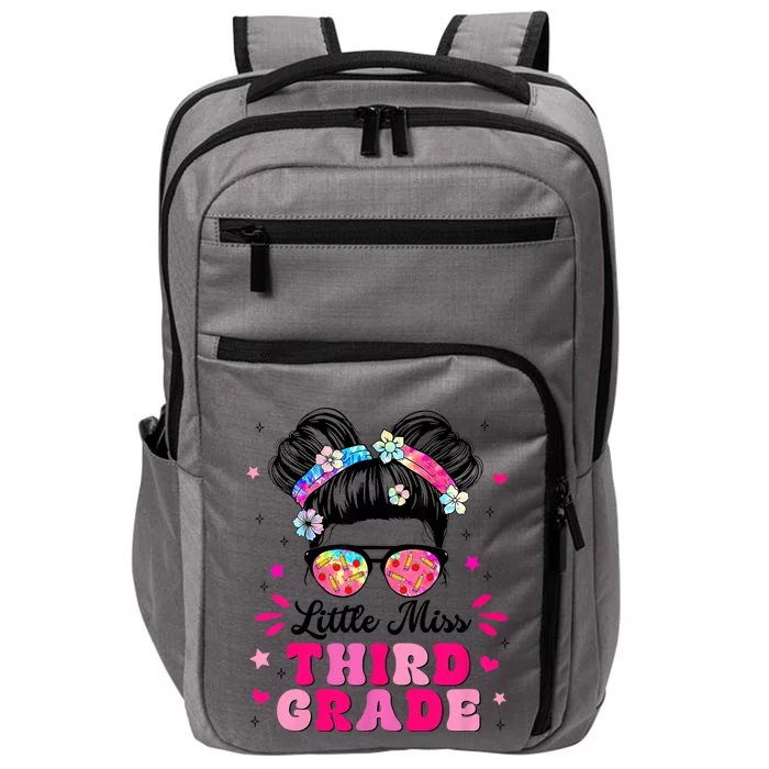 Groovy Messy Bun Little Miss Third Grade First Day Of School Impact Tech Backpack