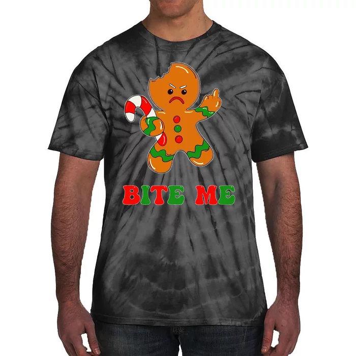 Gingerbread Man Bite Me Christmas Cookie Costume Tie-Dye T-Shirt