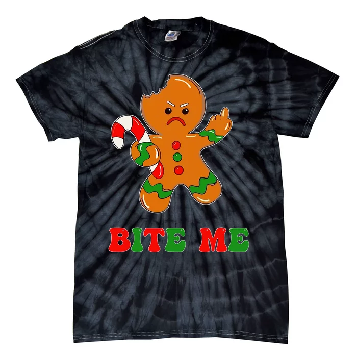 Gingerbread Man Bite Me Christmas Cookie Costume Tie-Dye T-Shirt