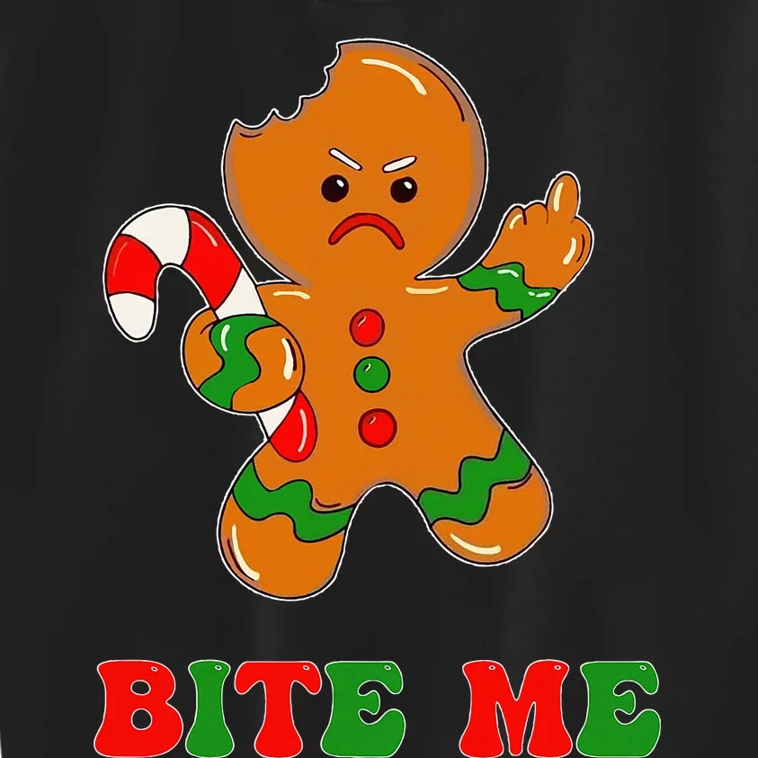 Gingerbread Man Bite Me Christmas Cookie Costume Kids Sweatshirt