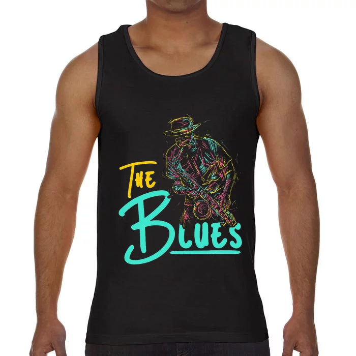 Guitarist Musician Blues Guitar Vintage Blues Music Lover Comfort Colors® Tank Top