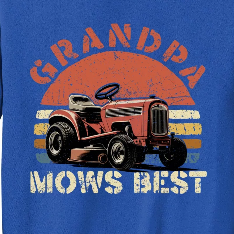 Grandpa Mows Best Lawn Mowing Mower Gardening Landscaping Sweatshirt