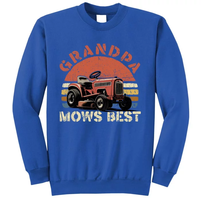 Grandpa Mows Best Lawn Mowing Mower Gardening Landscaping Sweatshirt