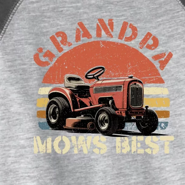 Grandpa Mows Best Lawn Mowing Mower Gardening Landscaping Toddler Fine Jersey T-Shirt