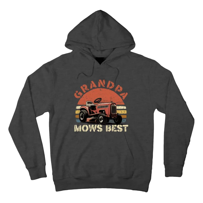 Grandpa Mows Best Lawn Mowing Mower Gardening Landscaping Hoodie