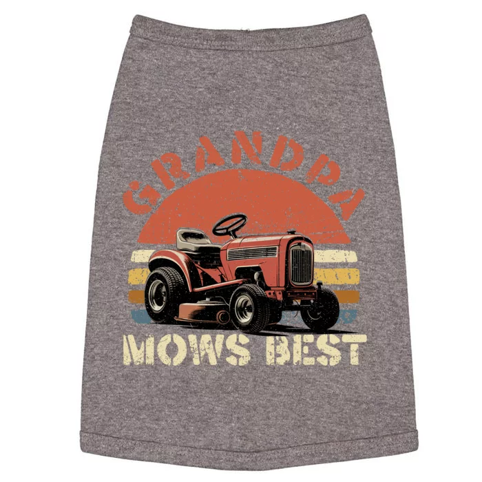 Grandpa Mows Best Lawn Mowing Mower Gardening Landscaping Doggie Tank