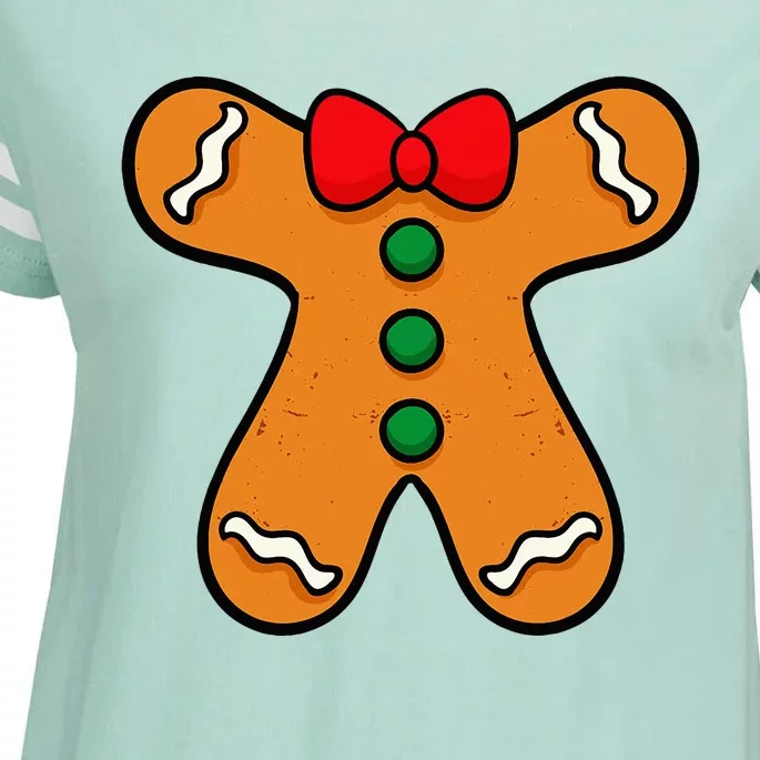 Gingerbread Man Body Costume For Halloween Or Christmas Enza Ladies Jersey Football T-Shirt