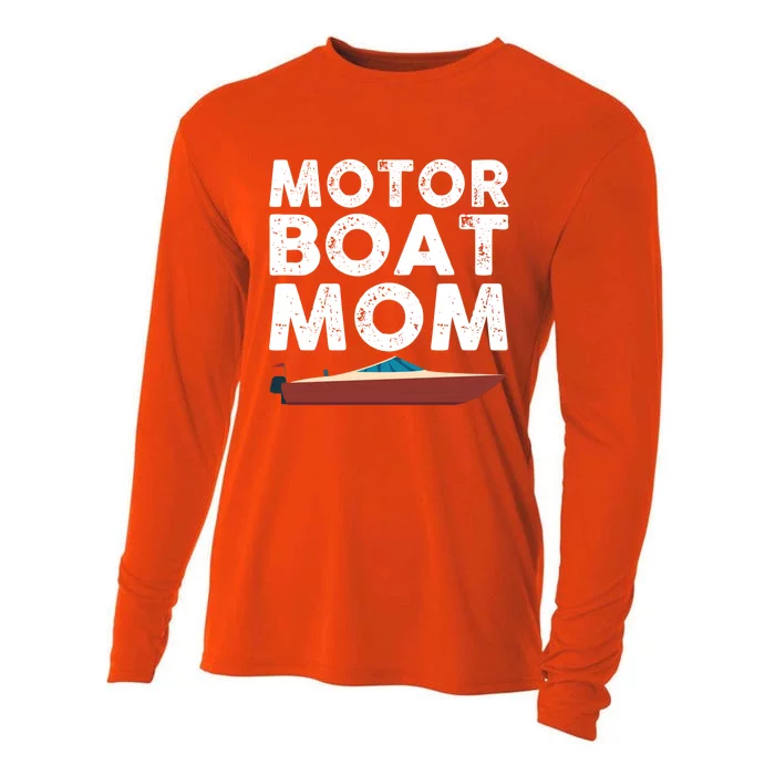 Great Motor Boat Mom Outfit Motorboat Gift Cooling Performance Long Sleeve Crew