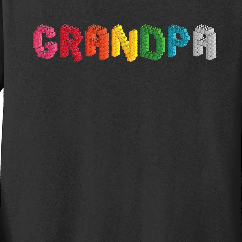 Grandpa Master Builder Building Bricks Blocks Family Set Kids Long Sleeve Shirt