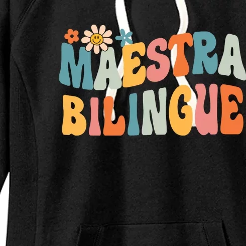 Groovy Maestra Bilingue Spanish Teacher Retro Women's Fleece Hoodie