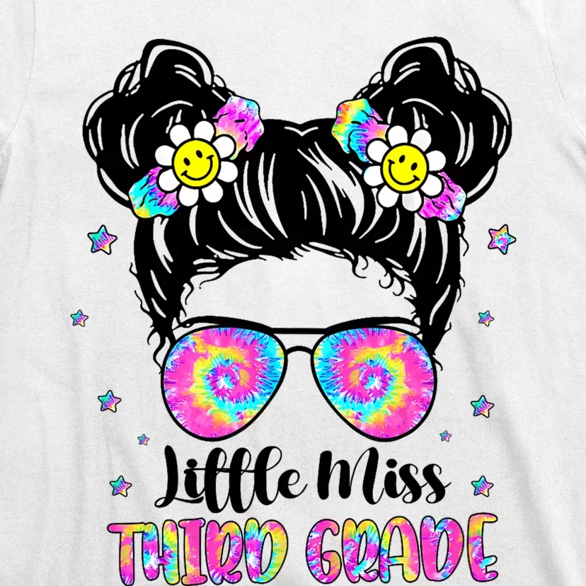 Groovy Messy Bun Third Grade Back To School T-Shirt