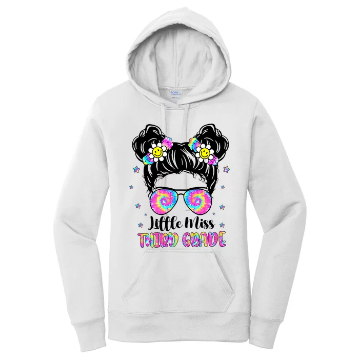 Groovy Messy Bun Third Grade Back To School Women's Pullover Hoodie