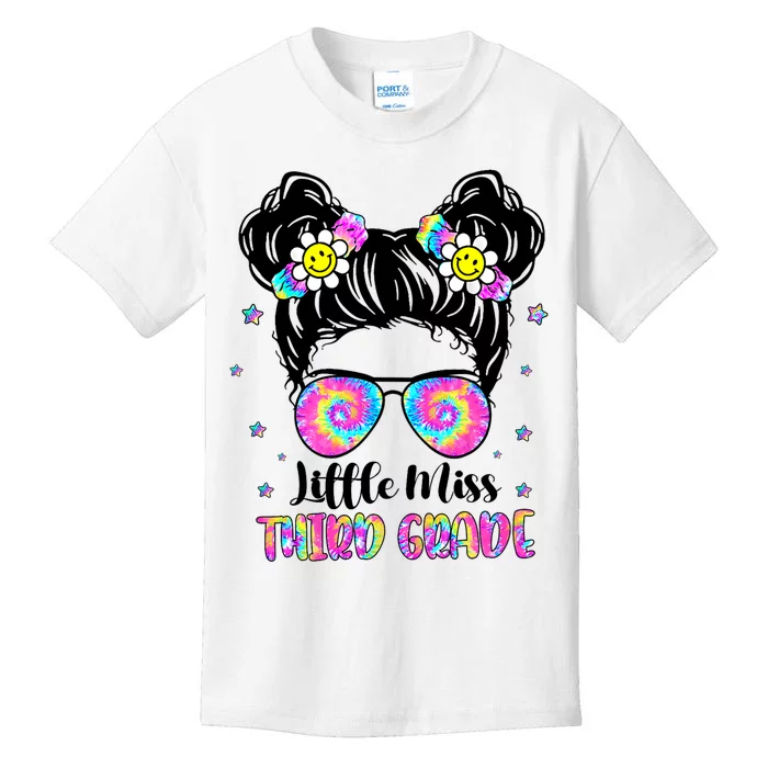 Groovy Messy Bun Third Grade Back To School Kids T-Shirt