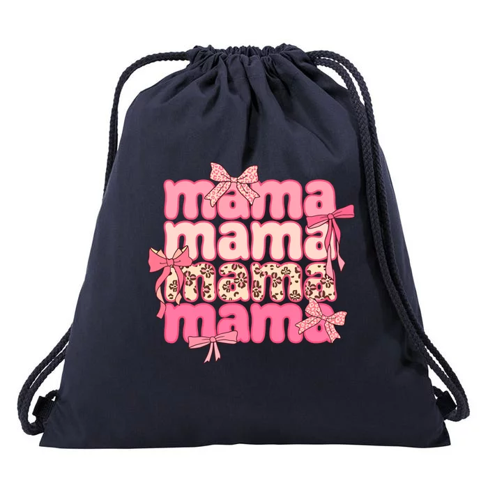 Groovy Mama Bow Tie Happy Mothers Day Drawstring Bag