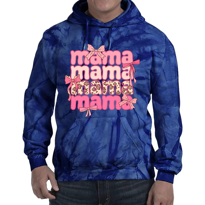 Groovy Mama Bow Tie Happy Mothers Day Tie Dye Hoodie