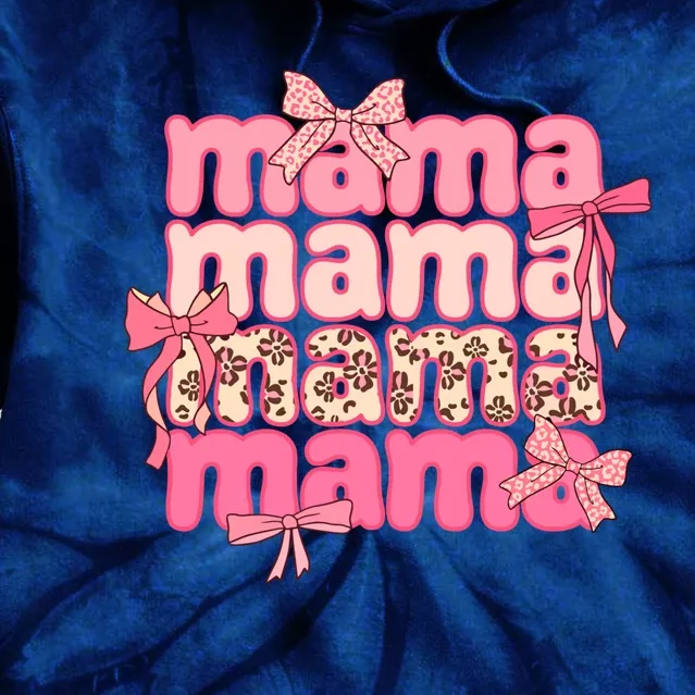 Groovy Mama Bow Tie Happy Mothers Day Tie Dye Hoodie