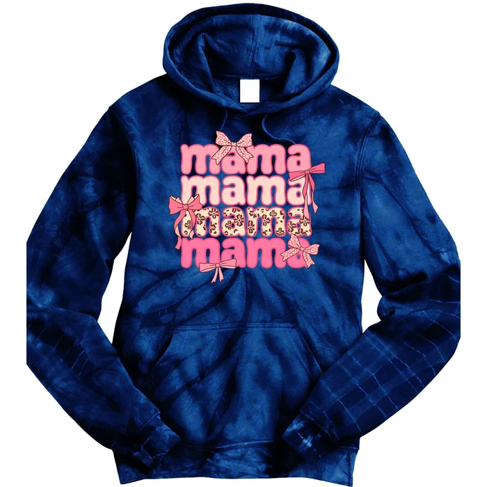 Groovy Mama Bow Tie Happy Mothers Day Tie Dye Hoodie