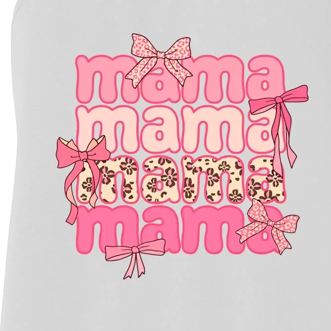 Groovy Mama Bow Tie Happy Mothers Day Women's Racerback Tank