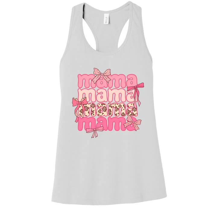 Groovy Mama Bow Tie Happy Mothers Day Women's Racerback Tank