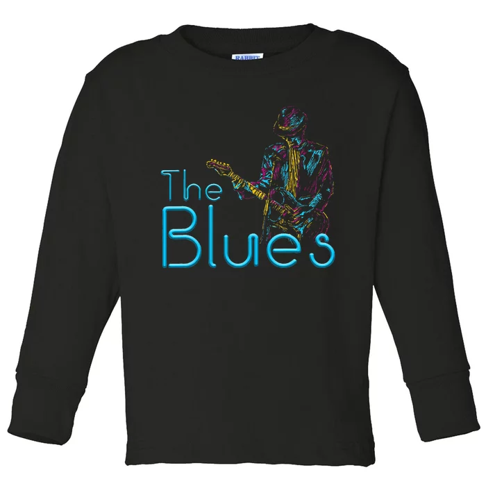 Guitarist Musician Blues Guitar Toddler Long Sleeve Shirt