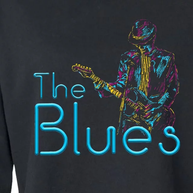 Guitarist Musician Blues Guitar Cropped Pullover Crew