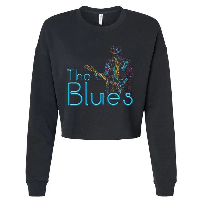 Guitarist Musician Blues Guitar Cropped Pullover Crew