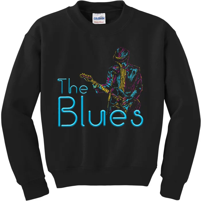 Guitarist Musician Blues Guitar Kids Sweatshirt