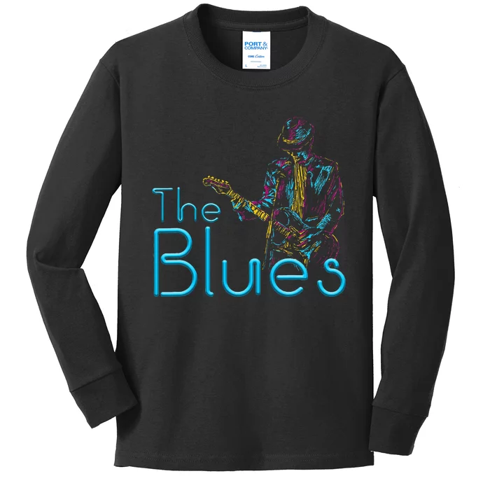 Guitarist Musician Blues Guitar Kids Long Sleeve Shirt