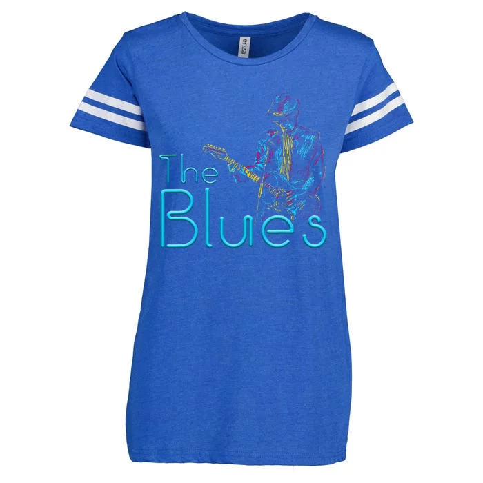 Guitarist Musician Blues Guitar Enza Ladies Jersey Football T-Shirt