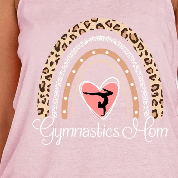 Gymnastics Mom Boho Rainbow Funny Gymnast Cute Gift Women's Knotted Racerback Tank