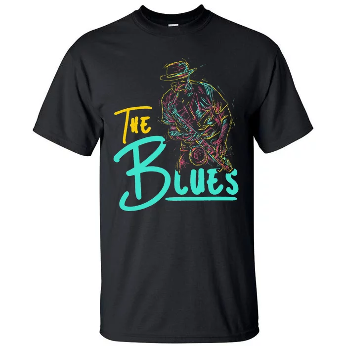 Guitarist Musician Blues Guitar Vintage Blues Music Lover Tall T-Shirt