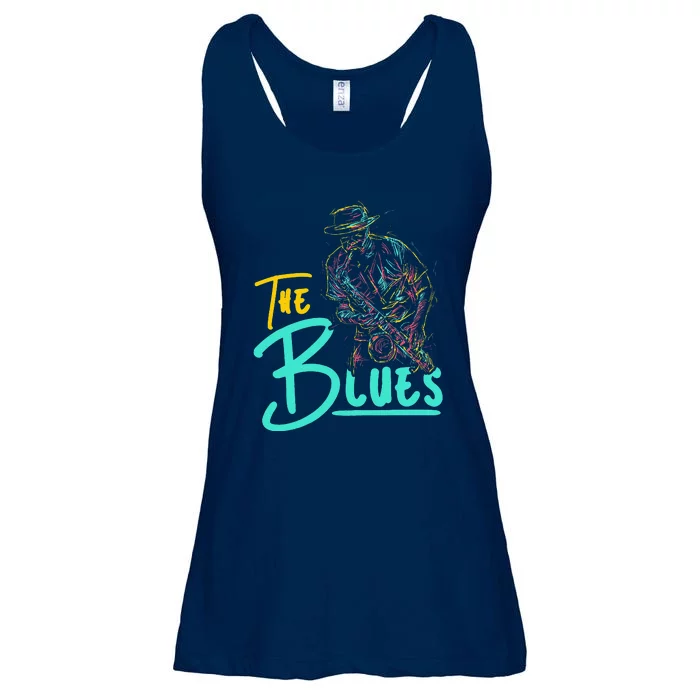 Guitarist Musician Blues Guitar Vintage Blues Music Lover Ladies Essential Flowy Tank