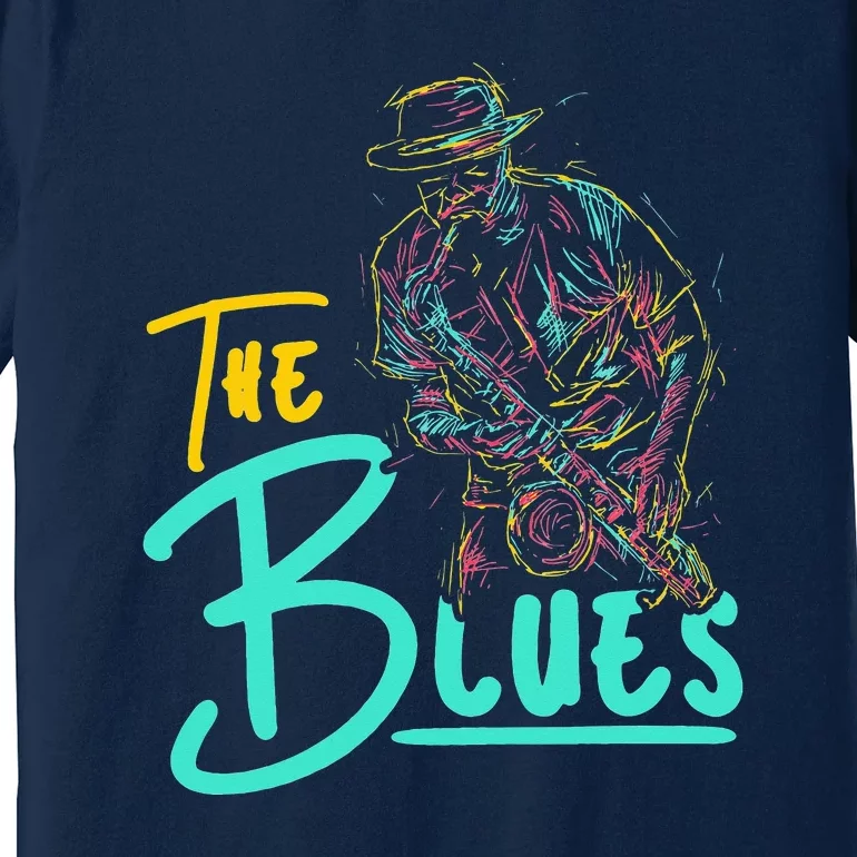 Guitarist Musician Blues Guitar Vintage Blues Music Lover Premium T-Shirt