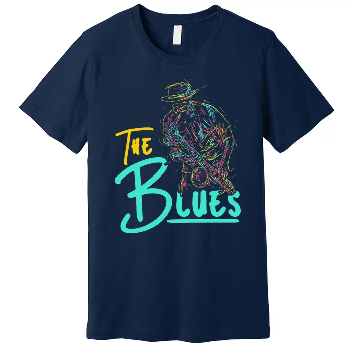 Guitarist Musician Blues Guitar Vintage Blues Music Lover Premium T-Shirt