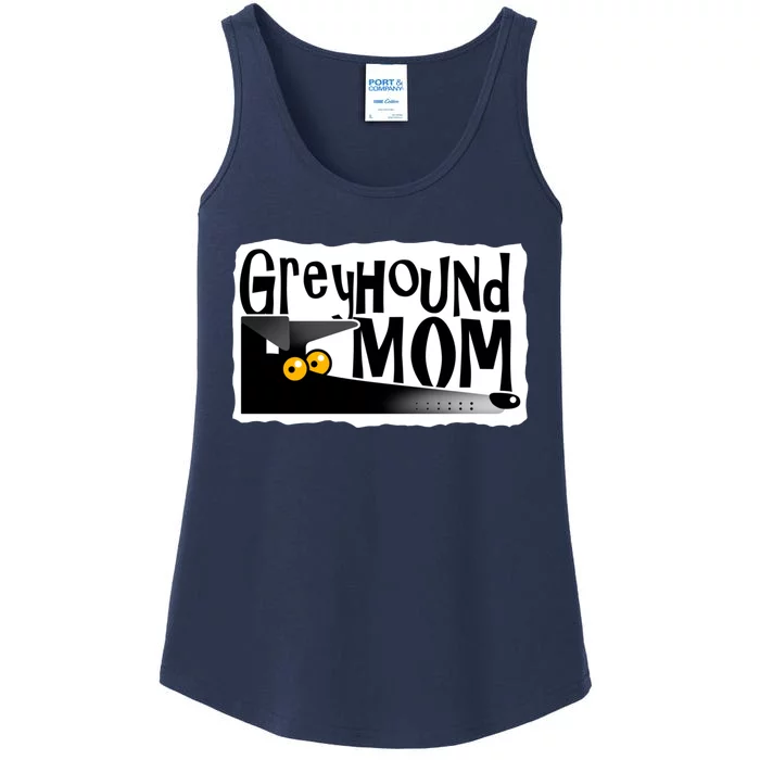 Greyhound Mom (Black) Ladies Essential Tank