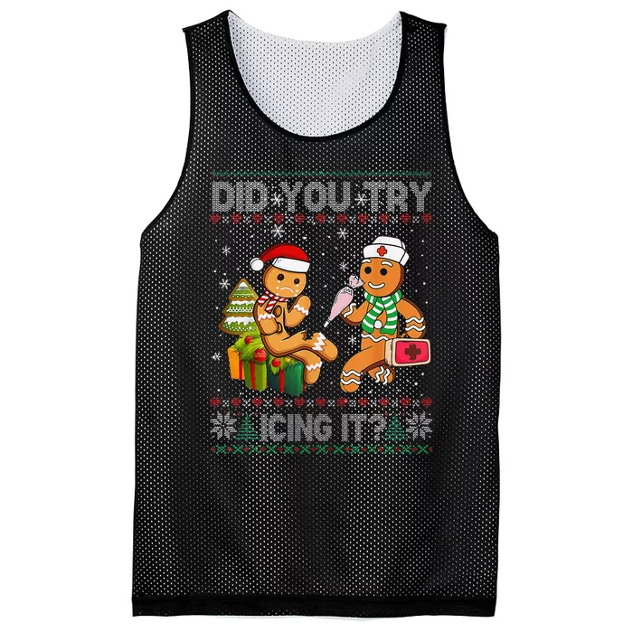 Gingerbread Man Cookie Ugly Sweater Oh Snap Christmas Mesh Reversible Basketball Jersey Tank