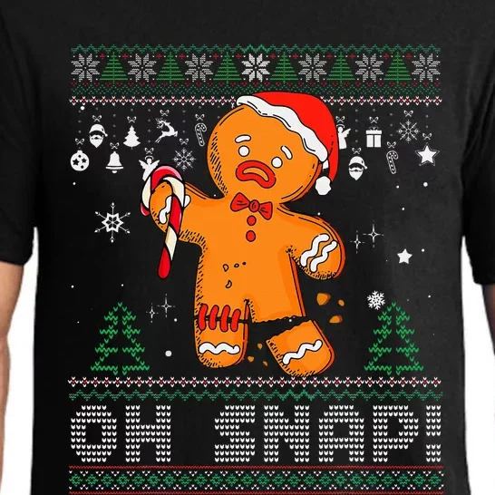 Gingerbread Man Cookie Ugly Sweater Oh Snap Christmas Pajama Set