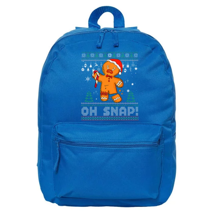 Gingerbread Man Cookie Ugly Sweater Oh Snap Christmas 16 in Basic Backpack