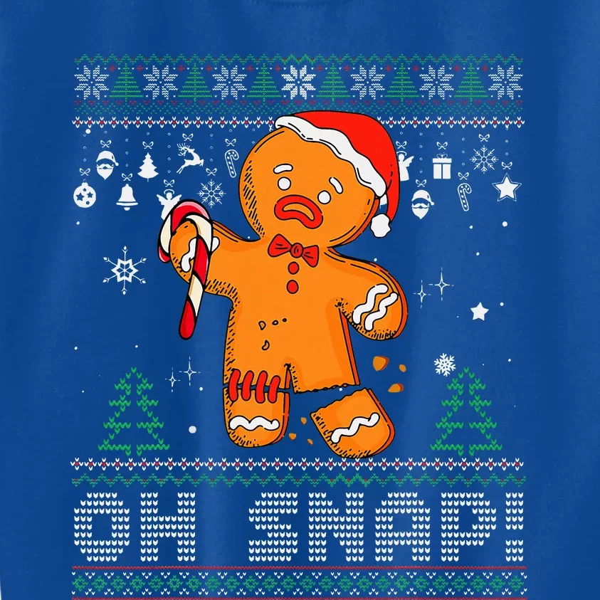 Gingerbread Man Cookie Ugly Sweater Oh Snap Christmas Kids Sweatshirt