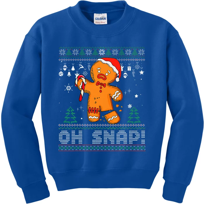 Gingerbread Man Cookie Ugly Sweater Oh Snap Christmas Kids Sweatshirt