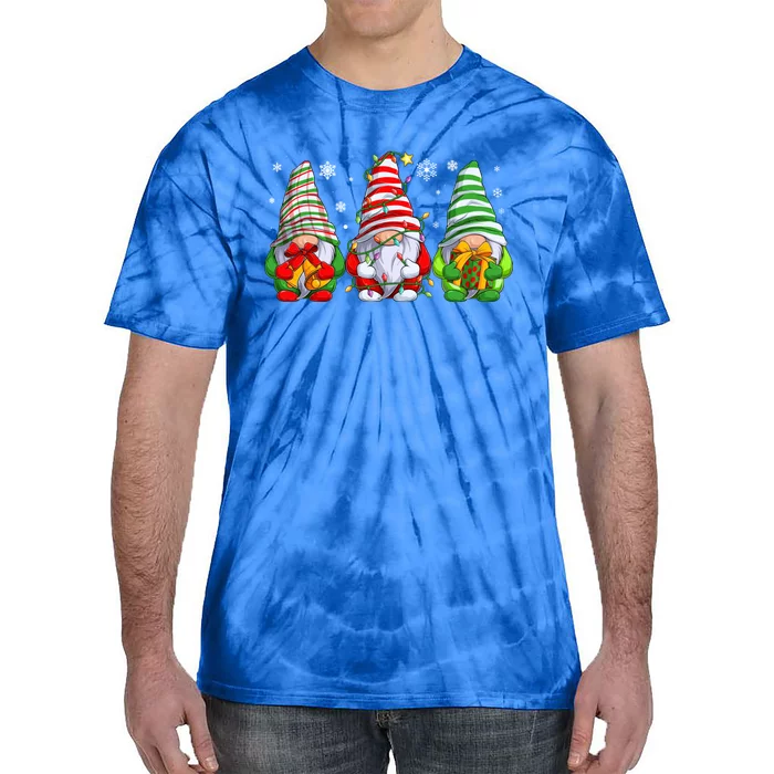 Gnomes Merry Christmas Pajama Gift Tie-Dye T-Shirt