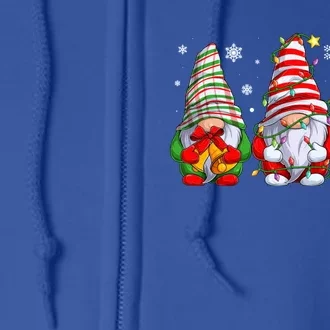 Gnomes Merry Christmas Pajama Gift Full Zip Hoodie